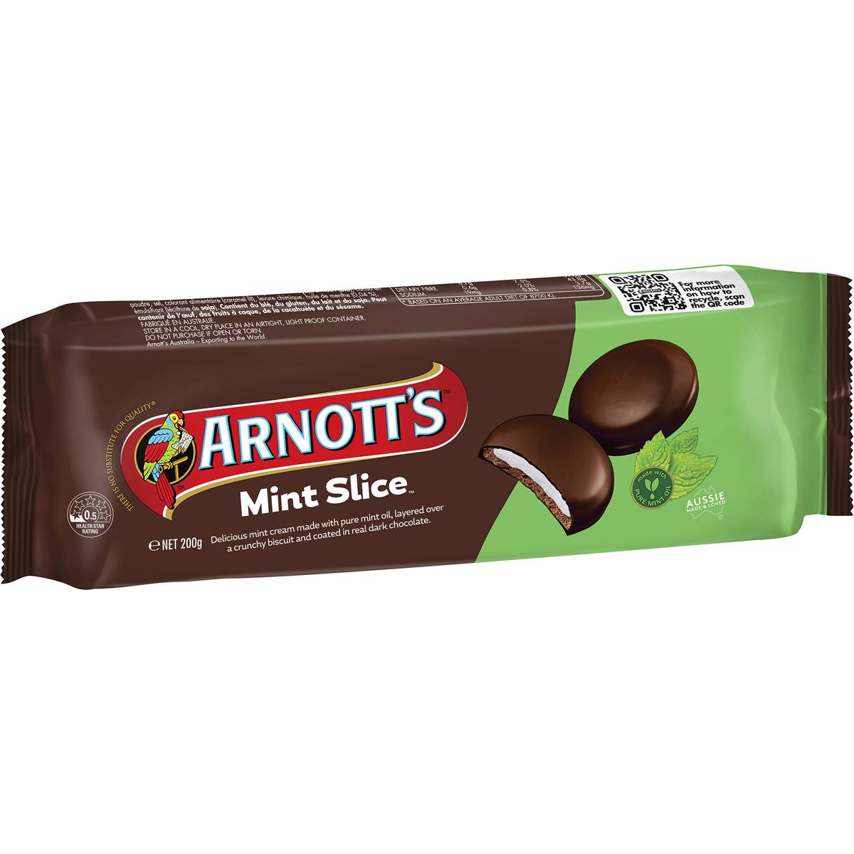 Arnotts Mint Slice Chocolate Biscuits 200g