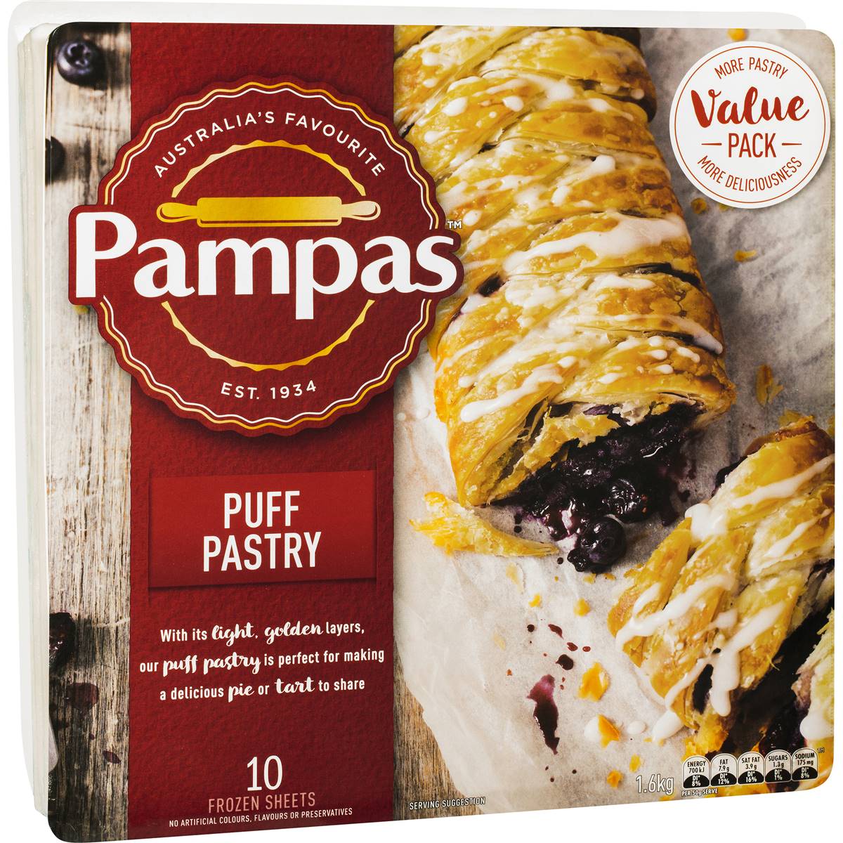 Pampas Puff Pastry 10pk 1.6kg