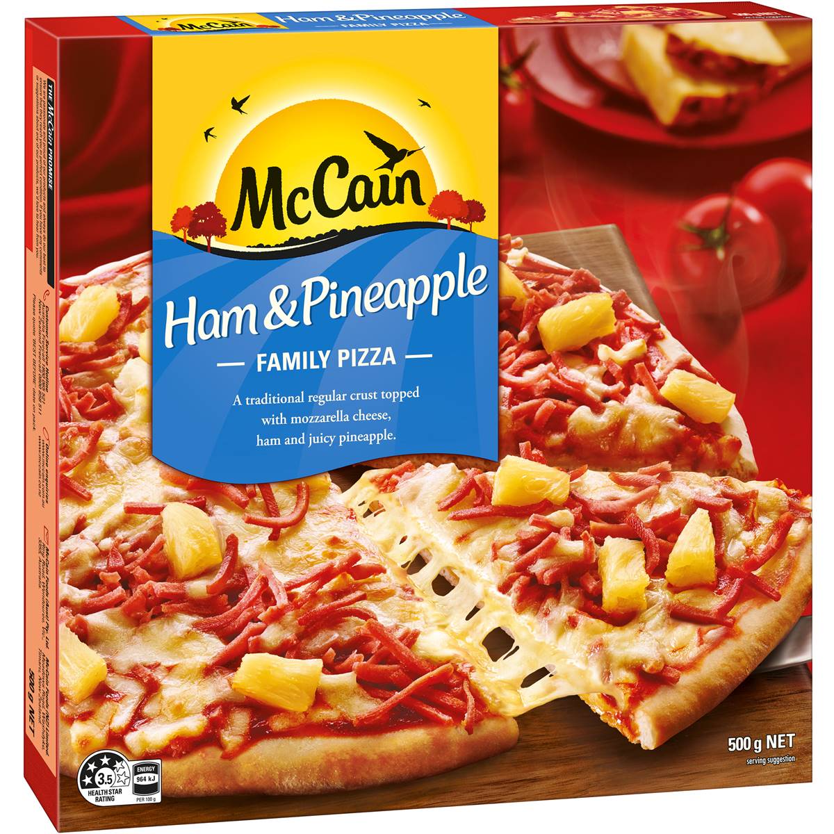 McCain Ham & Pineapple Family Pizza 500g