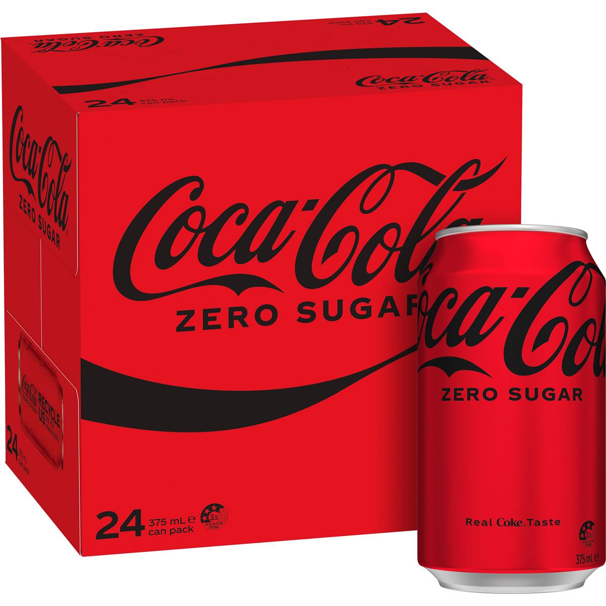 Coca Cola No Sugar Coke Cans 375ml x 24