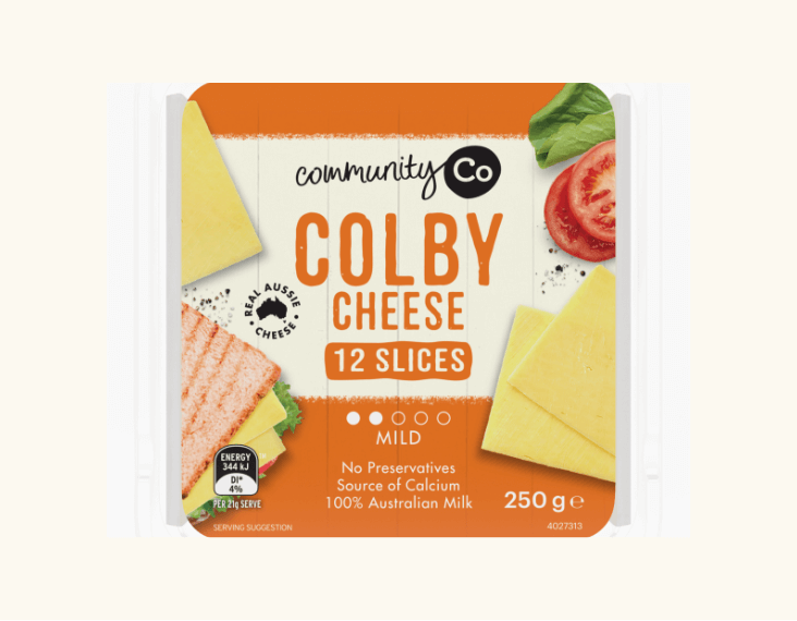 Community Co Sliced Colby Cheese 250g