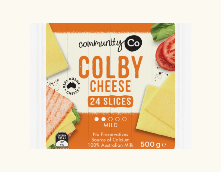 Community Co Sliced Colby Cheese 500g