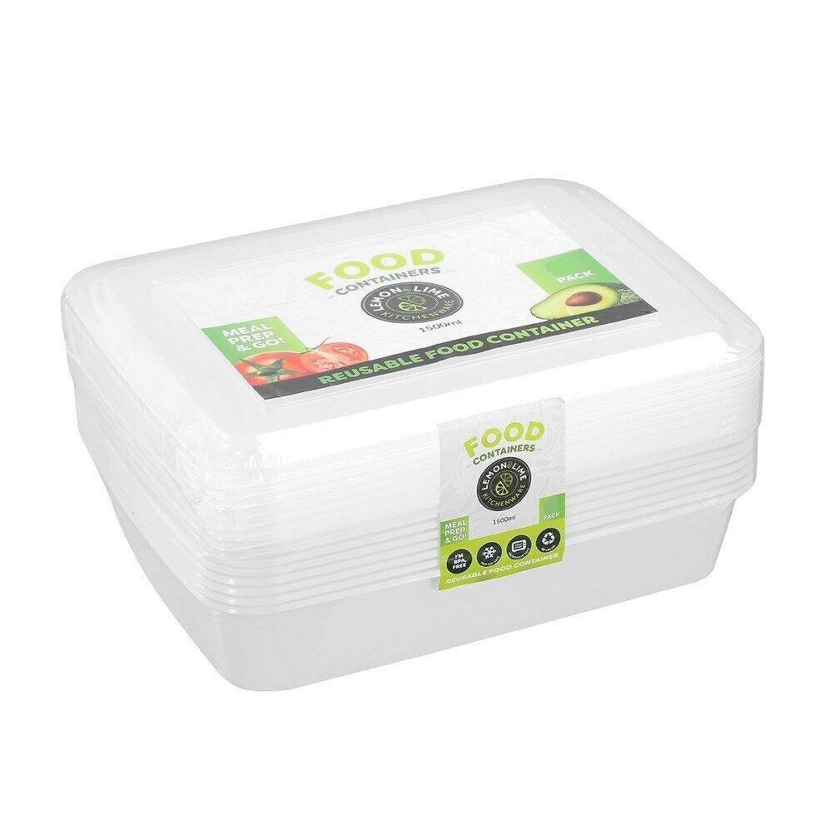 Lemon&Lime Food Containers 1500ml 10 pk