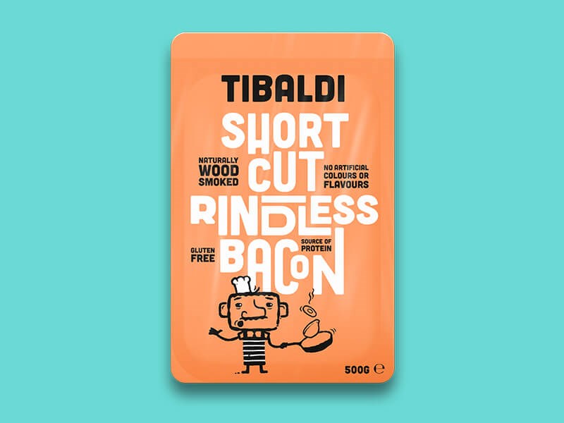 Tibaldi Short Cut Rindless Bacon 500g